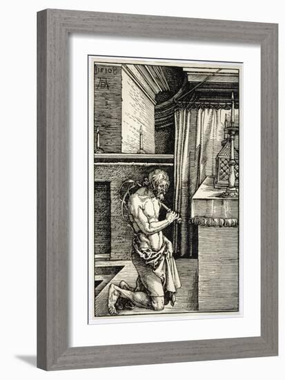 Man Flagellates Himself as Penance for His Sins-Albrecht Dürer-Framed Art Print