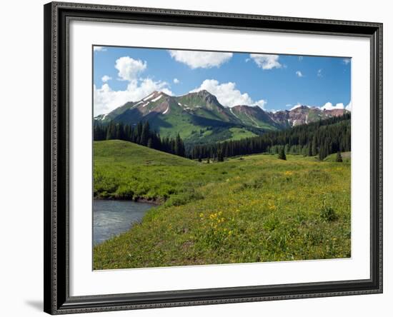 Man Fly-Fishing in Slate River, Crested Butte, Gunnison County, Colorado, USA-null-Framed Photographic Print