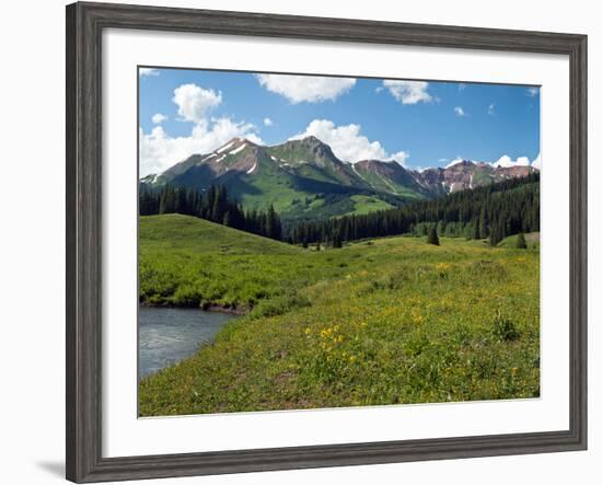 Man Fly-Fishing in Slate River, Crested Butte, Gunnison County, Colorado, USA-null-Framed Photographic Print