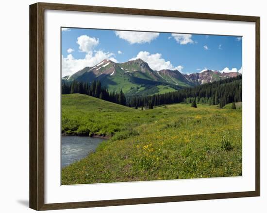 Man Fly-Fishing in Slate River, Crested Butte, Gunnison County, Colorado, USA-null-Framed Photographic Print