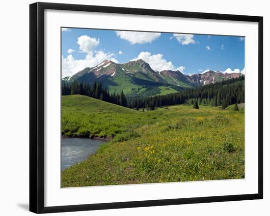 Man Fly-Fishing in Slate River, Crested Butte, Gunnison County, Colorado, USA-null-Framed Photographic Print