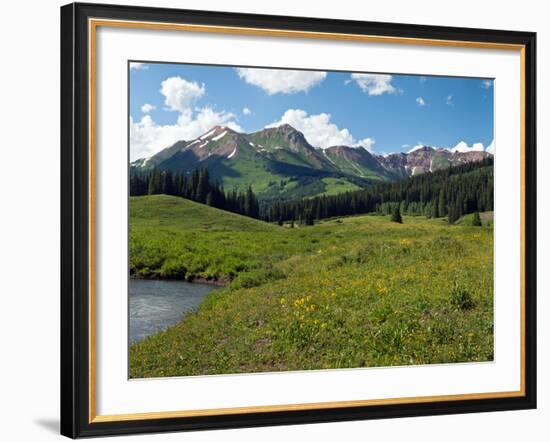 Man Fly-Fishing in Slate River, Crested Butte, Gunnison County, Colorado, USA-null-Framed Photographic Print