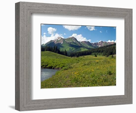 Man Fly-Fishing in Slate River, Crested Butte, Gunnison County, Colorado, USA-null-Framed Photographic Print