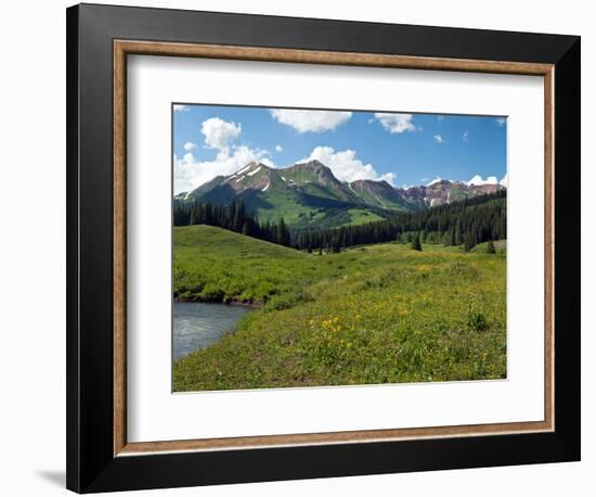 Man Fly-Fishing in Slate River, Crested Butte, Gunnison County, Colorado, USA-null-Framed Photographic Print