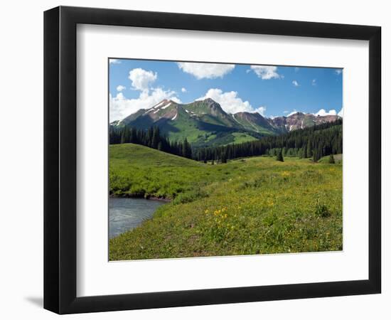 Man Fly-Fishing in Slate River, Crested Butte, Gunnison County, Colorado, USA-null-Framed Photographic Print