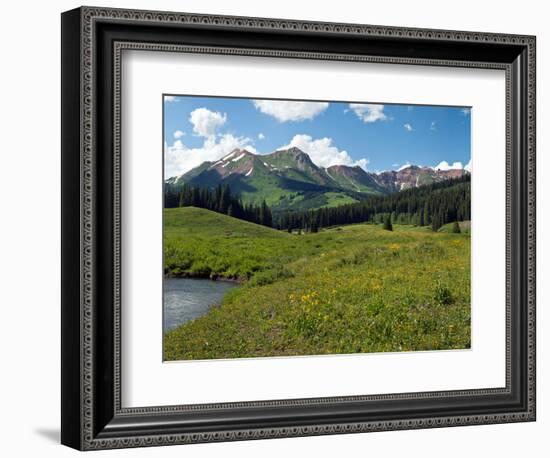 Man Fly-Fishing in Slate River, Crested Butte, Gunnison County, Colorado, USA-null-Framed Photographic Print