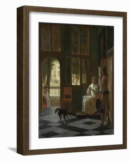 Man Handing a Letter to a Woman-Pieter de Hooch-Framed Art Print