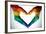 Man Hands Painted As The Rainbow Flag Forming A Heart, Symbolizing Gay Love-nito-Framed Art Print