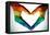 Man Hands Painted As The Rainbow Flag Forming A Heart, Symbolizing Gay Love-nito-Framed Stretched Canvas