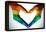 Man Hands Painted As The Rainbow Flag Forming A Heart, Symbolizing Gay Love-nito-Framed Stretched Canvas