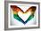 Man Hands Painted As The Rainbow Flag Forming A Heart, Symbolizing Gay Love-nito-Framed Art Print