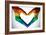 Man Hands Painted As The Rainbow Flag Forming A Heart, Symbolizing Gay Love-nito-Framed Art Print