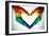 Man Hands Painted As The Rainbow Flag Forming A Heart, Symbolizing Gay Love-nito-Framed Art Print