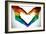 Man Hands Painted As The Rainbow Flag Forming A Heart, Symbolizing Gay Love-nito-Framed Art Print