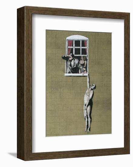 Man Hanging out of Window-Banksy-Framed Giclee Print