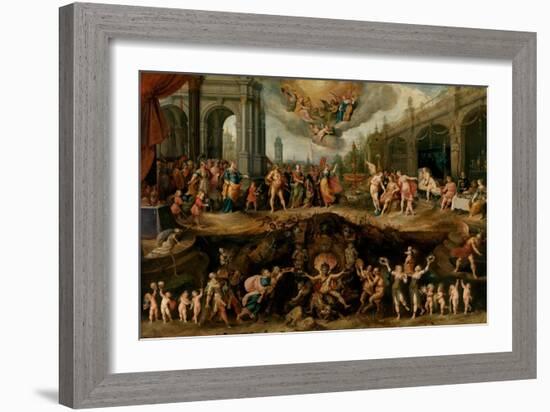 Man Having to Choose Between the Virtues and Vices, 1635-Frans Francken the Younger-Framed Giclee Print