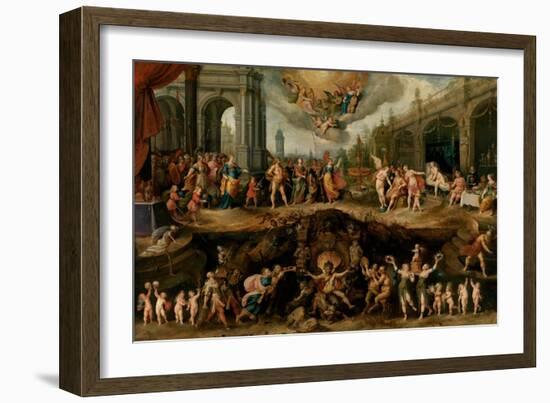 Man Having to Choose Between the Virtues and Vices, 1635-Frans Francken the Younger-Framed Giclee Print