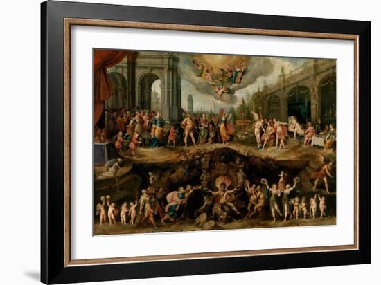 Man Having to Choose Between the Virtues and Vices, 1635-Frans Francken the Younger-Framed Giclee Print