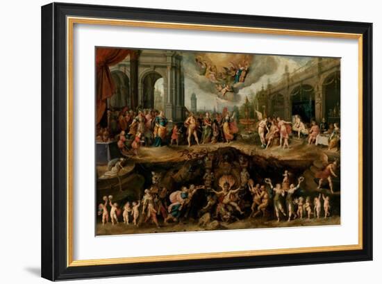 Man Having to Choose Between the Virtues and Vices, 1635-Frans Francken the Younger-Framed Giclee Print