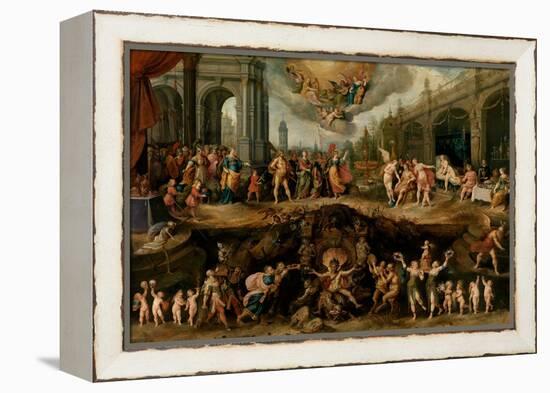 Man Having to Choose Between the Virtues and Vices, 1635-Frans Francken the Younger-Framed Premier Image Canvas