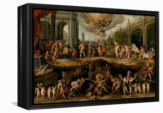 Man Having to Choose Between the Virtues and Vices, 1635-Frans Francken the Younger-Framed Premier Image Canvas