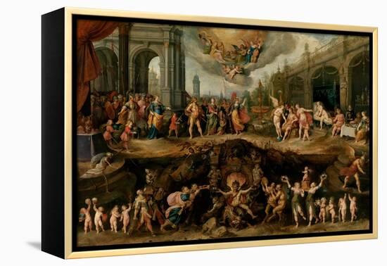 Man Having to Choose Between the Virtues and Vices, 1635-Frans Francken the Younger-Framed Premier Image Canvas