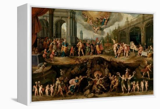 Man Having to Choose Between the Virtues and Vices, 1635-Frans Francken the Younger-Framed Premier Image Canvas
