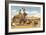 Man Herding Cattle from Giant Jack Rabbit-null-Framed Art Print