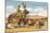 Man Herding Cattle from Giant Jack Rabbit-null-Mounted Art Print