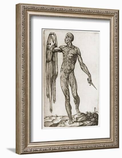 Man Holding a Dagger And His Skin-Mehau Kulyk-Framed Photographic Print