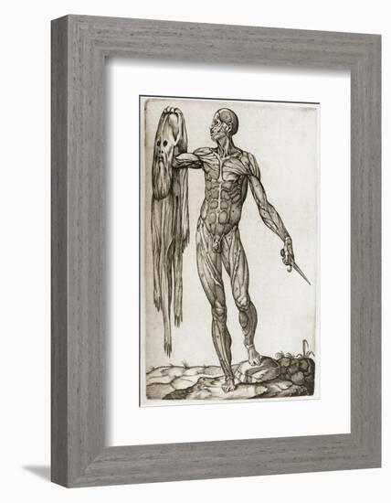 Man Holding a Dagger And His Skin-Mehau Kulyk-Framed Photographic Print