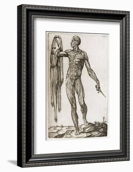 Man Holding a Dagger And His Skin-Mehau Kulyk-Framed Photographic Print