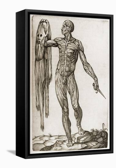 Man Holding a Dagger And His Skin-Mehau Kulyk-Framed Premier Image Canvas