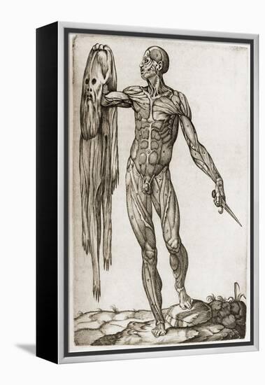 Man Holding a Dagger And His Skin-Mehau Kulyk-Framed Premier Image Canvas