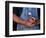 Man Holding Small American Flag-Bob Rowan-Framed Photographic Print