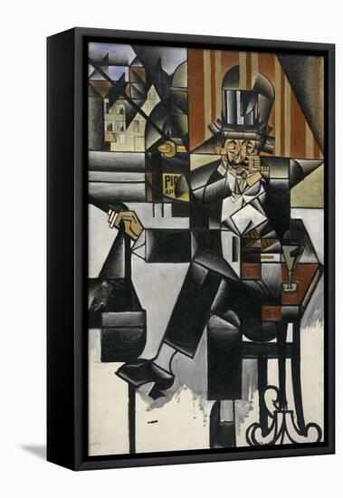 Man in a Café, 1912 (Oil on Canvas)-Juan Gris-Framed Premier Image Canvas