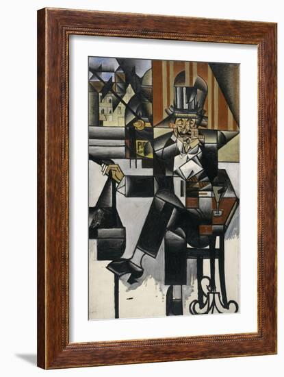 Man in a Café, 1912 (Oil on Canvas)-Juan Gris-Framed Giclee Print