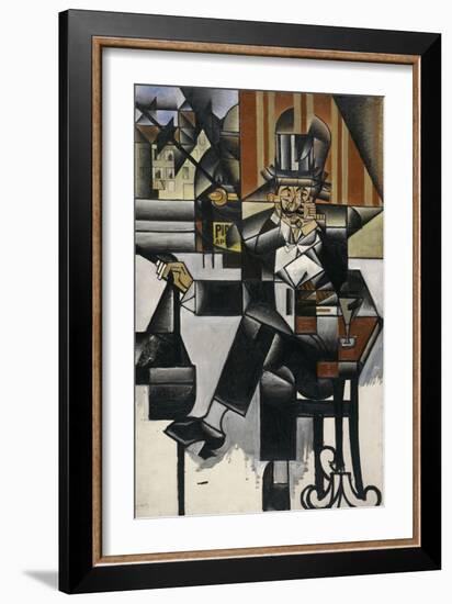 Man in a Café, 1912 (Oil on Canvas)-Juan Gris-Framed Giclee Print