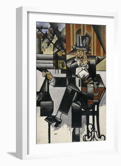 Man in a Café, 1912 (Oil on Canvas)-Juan Gris-Framed Giclee Print