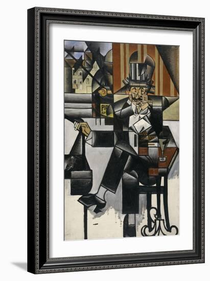 Man in a Café, 1912 (Oil on Canvas)-Juan Gris-Framed Giclee Print