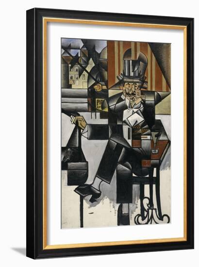 Man in a Café, 1912 (Oil on Canvas)-Juan Gris-Framed Giclee Print