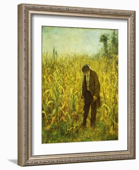 Man in a Cornfield-Eastman Johnson-Framed Giclee Print