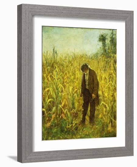 Man in a Cornfield-Eastman Johnson-Framed Giclee Print