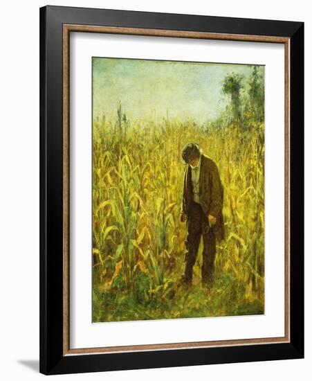 Man in a Cornfield-Eastman Johnson-Framed Giclee Print