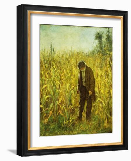 Man in a Cornfield-Eastman Johnson-Framed Giclee Print