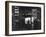 Man in a Raincoat Studies the Westminster City Guide Map at Night in Piccadilly Circus-null-Framed Photographic Print