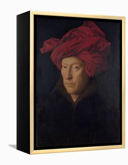 Man in a Red Turban (Formerly Self-Portrait)-Jan van Eyck-Framed Premier Image Canvas