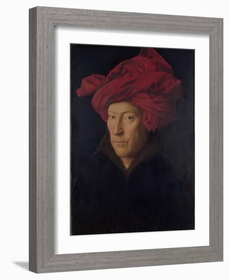 Man in a Red Turban (Formerly Self-Portrait)-Jan van Eyck-Framed Giclee Print