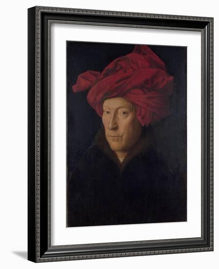 Man in a Red Turban (Formerly Self-Portrait)-Jan van Eyck-Framed Giclee Print