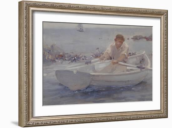 Man in a Rowing Boat, 1907-Henry Scott Tuke-Framed Giclee Print